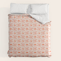 "All hat no cattle" in pink and orange retro western letters Duvet Cover