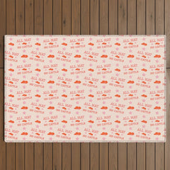 "All hat no cattle" in pink and orange retro western letters Outdoor Rug