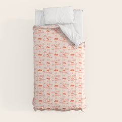 "All hat no cattle" in pink and orange retro western letters Comforter