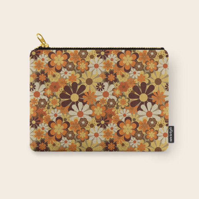 70's Floral Prints, Retro Art Carry All Pouch