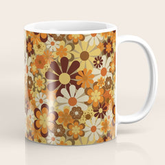 70's Floral Prints, Retro Art Coffee Mug