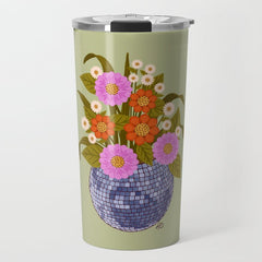 1970s Disco Ball Flower Pot  Travel Mug