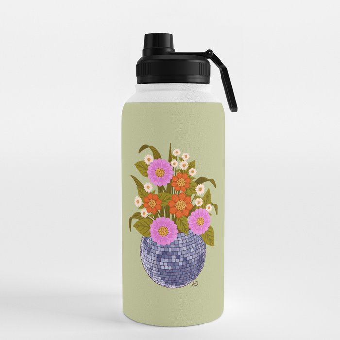 1970s Disco Ball Flower Pot  Water Bottle