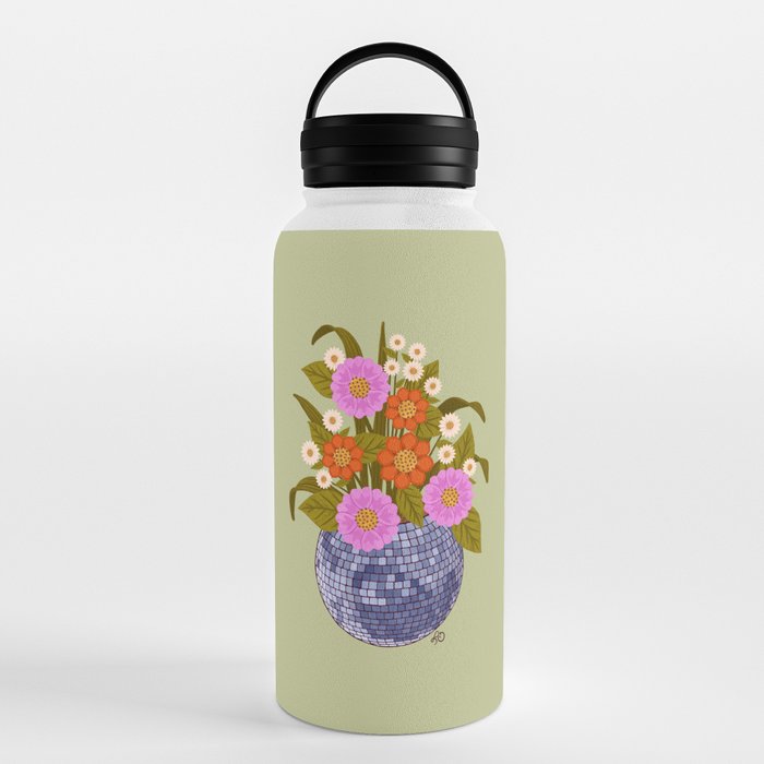1970s Disco Ball Flower Pot  Water Bottle