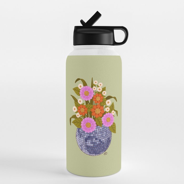 1970s Disco Ball Flower Pot  Water Bottle