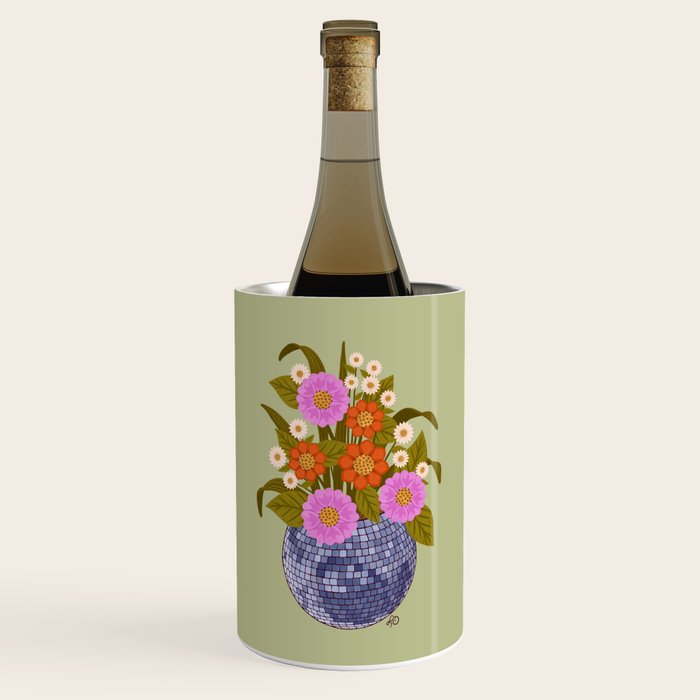 1970s Disco Ball Flower Pot  Wine Chiller