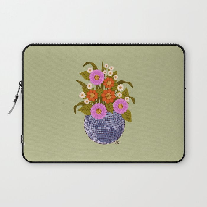 1970s Disco Ball Flower Pot  Laptop Sleeve