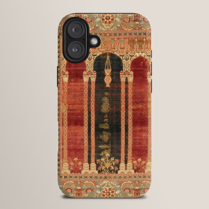 16th Century Carpet with Triple-Arch Design Turkish Print iPhone Case