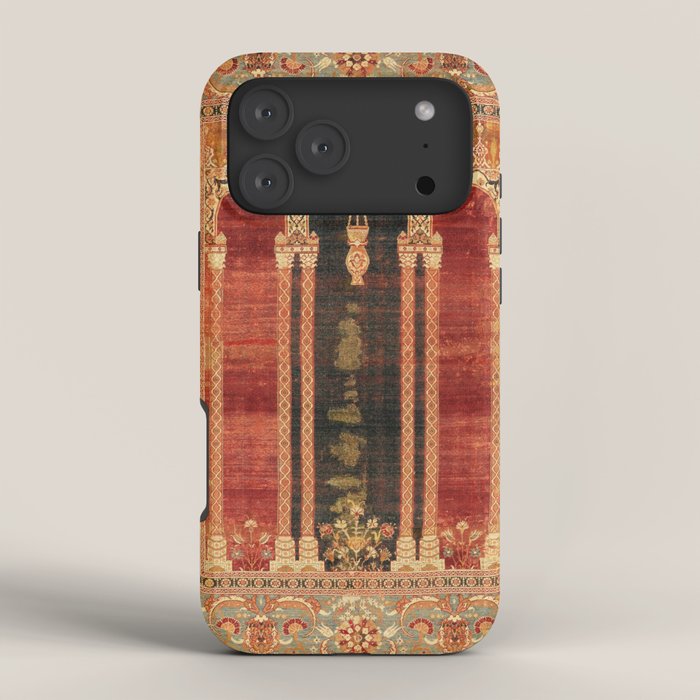 16th Century Carpet with Triple-Arch Design Turkish Print iPhone Case