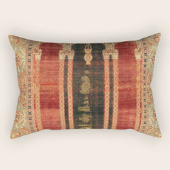 16th Century Carpet with Triple-Arch Design Turkish Print Rectangular Pillow
