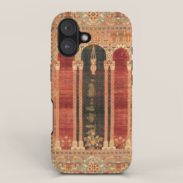 16th Century Carpet with Triple-Arch Design Turkish Print iPhone Case