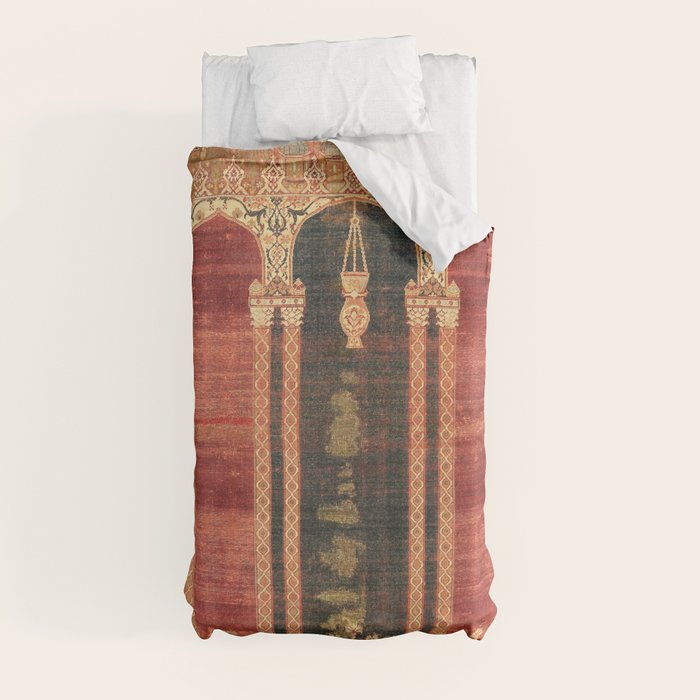 16th Century Carpet with Triple-Arch Design Turkish Print Duvet Cover