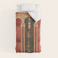 16th Century Carpet with Triple-Arch Design Turkish Print Duvet Cover