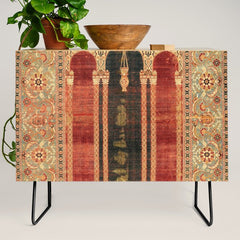 16th Century Carpet with Triple-Arch Design Turkish Print Credenza