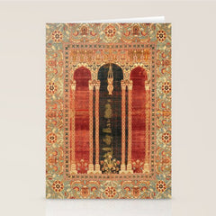 16th Century Carpet with Triple-Arch Design Turkish Print Stationery Card