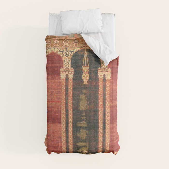 16th Century Carpet with Triple-Arch Design Turkish Print Comforter
