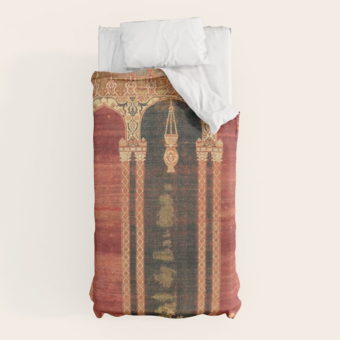 16th Century Carpet with Triple-Arch Design Turkish Print Duvet Cover