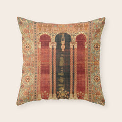 16th Century Carpet with Triple-Arch Design Turkish Print Throw Pillow