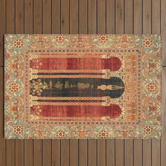16th Century Carpet with Triple-Arch Design Turkish Print Outdoor Rug