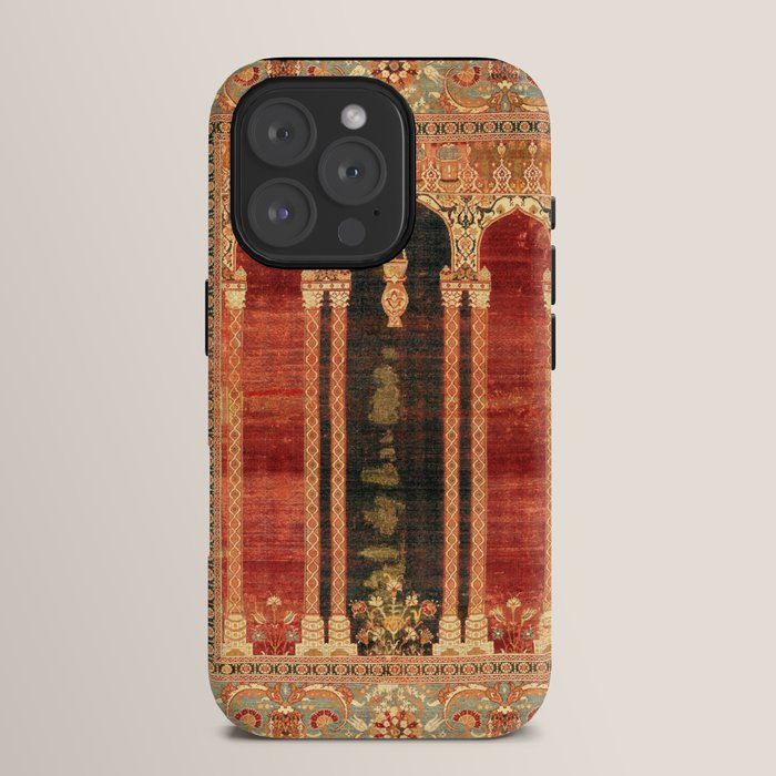 16th Century Carpet with Triple-Arch Design Turkish Print iPhone Case