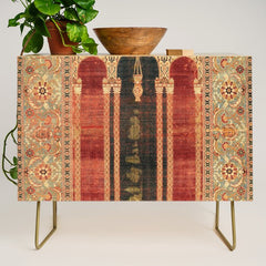 16th Century Carpet with Triple-Arch Design Turkish Print Credenza