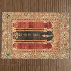 16th Century Carpet with Triple-Arch Design Turkish Print Outdoor Rug