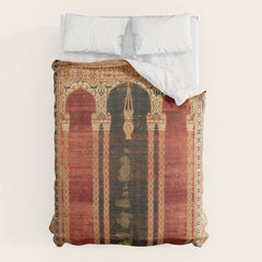 16th Century Carpet with Triple-Arch Design Turkish Print Duvet Cover