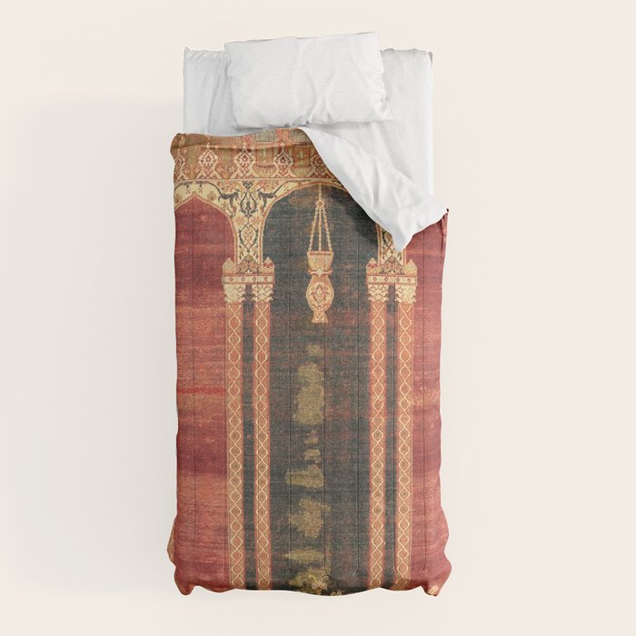 16th Century Carpet with Triple-Arch Design Turkish Print Comforter