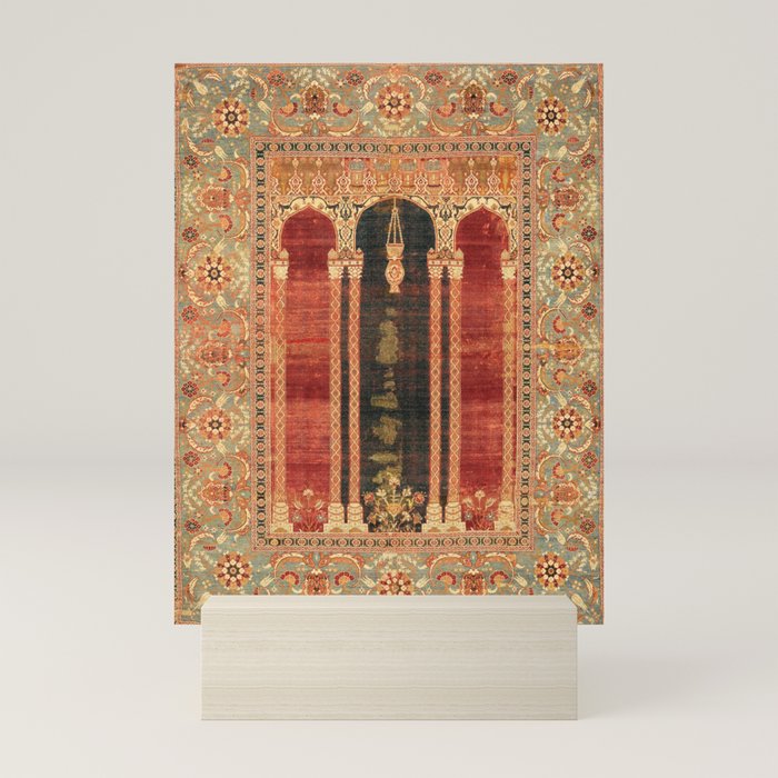 16th Century Carpet with Triple-Arch Design Turkish Print Mini Art Print