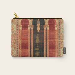 16th Century Carpet with Triple-Arch Design Turkish Print Carry All Pouch