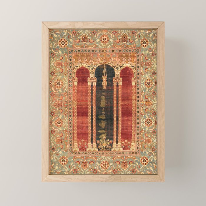 16th Century Carpet with Triple-Arch Design Turkish Print Mini Art Print