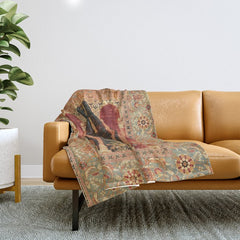 16th Century Carpet with Triple-Arch Design Turkish Print Throw Blanket