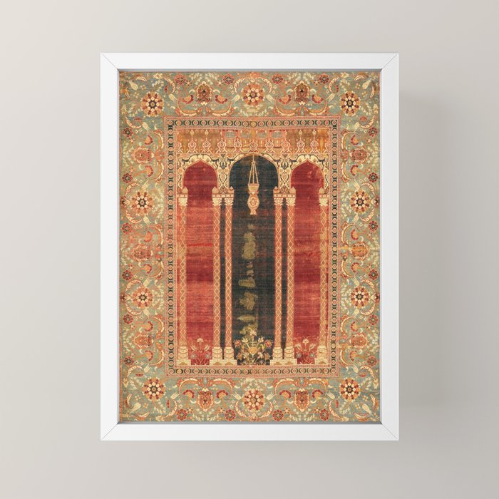 16th Century Carpet with Triple-Arch Design Turkish Print Mini Art Print