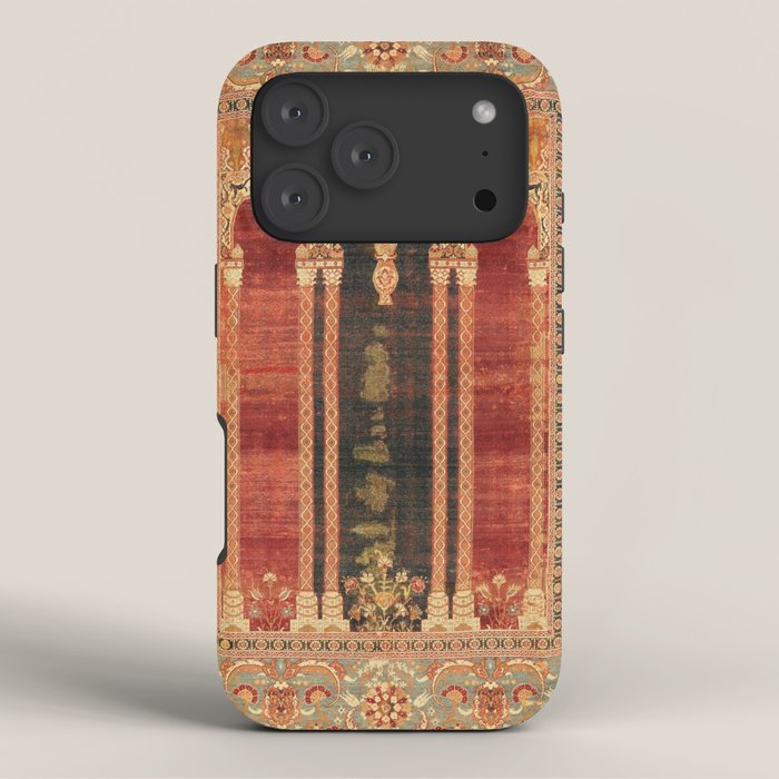 16th Century Carpet with Triple-Arch Design Turkish Print iPhone Case