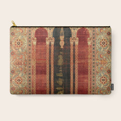 16th Century Carpet with Triple-Arch Design Turkish Print Carry All Pouch