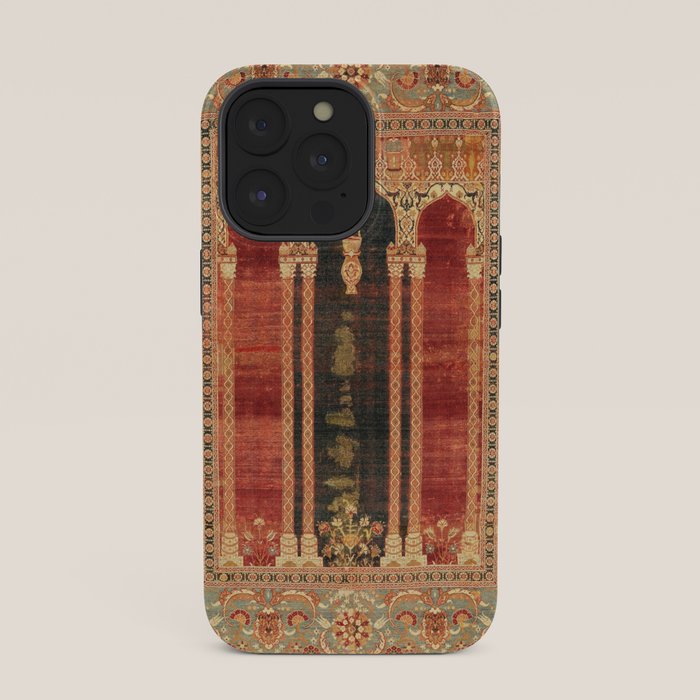16th Century Carpet with Triple-Arch Design Turkish Print iPhone Case