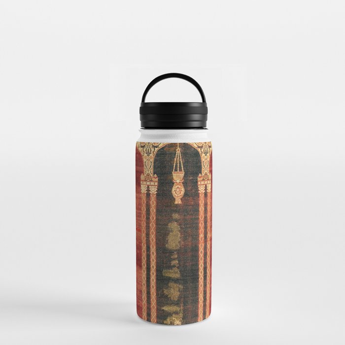 16th Century Carpet with Triple-Arch Design Turkish Print Water Bottle