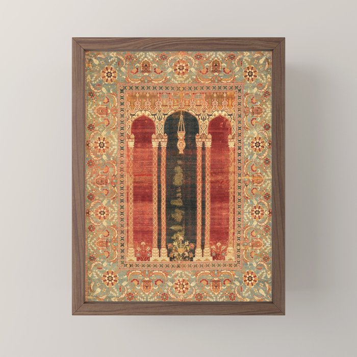 16th Century Carpet with Triple-Arch Design Turkish Print Mini Art Print