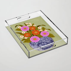 1970s Disco Ball Flower Pot  Acrylic Tray