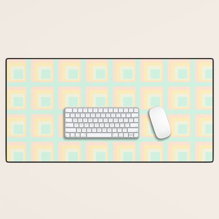 70s mod pale pastels Desk Mat