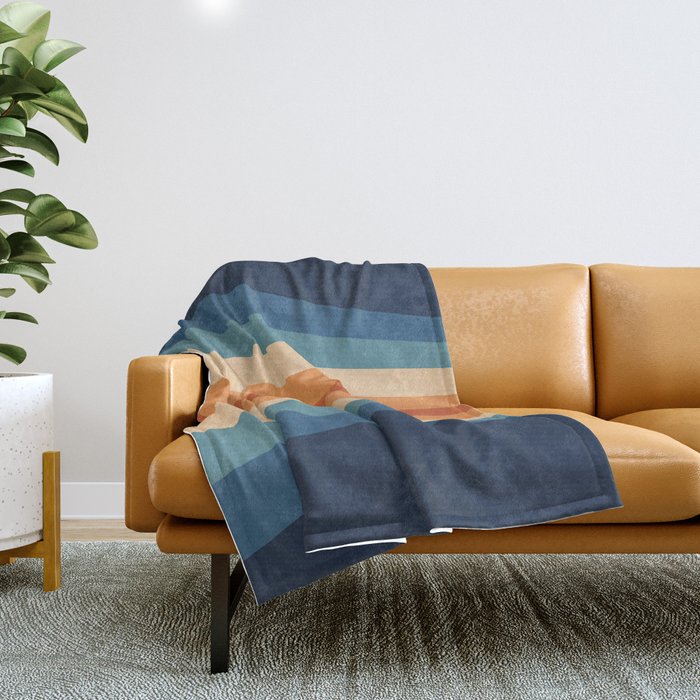 70's Retro Stripes Throw Blanket