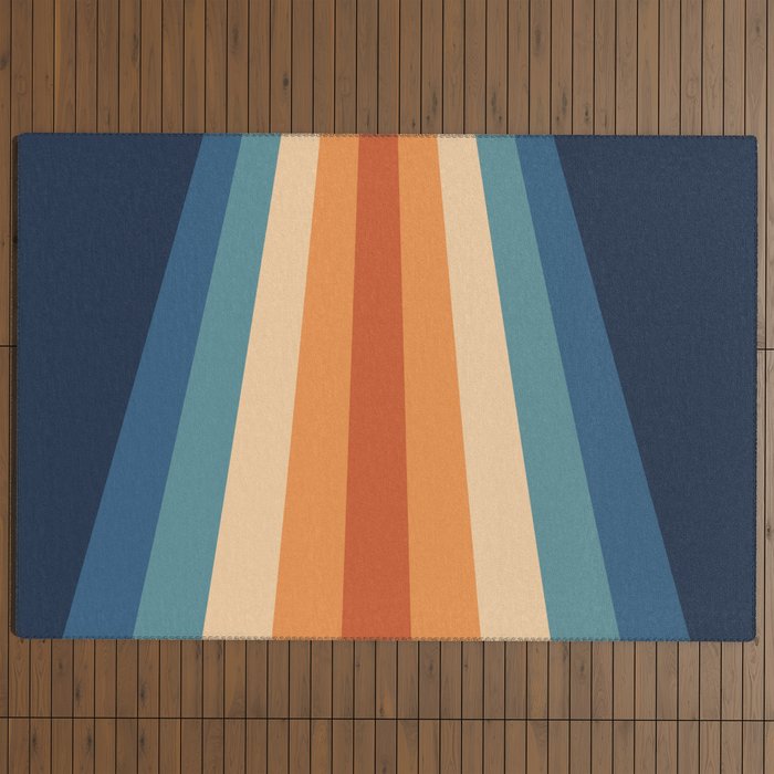 70's Retro Stripes Outdoor Rug
