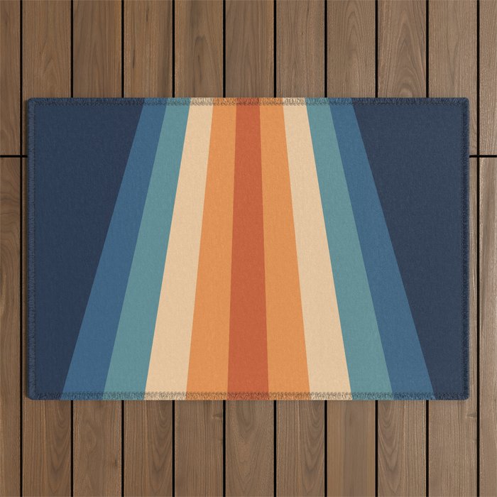 70's Retro Stripes Outdoor Rug