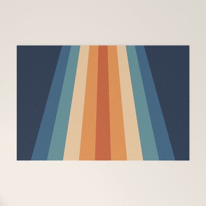 70's Retro Stripes Welcome Mat