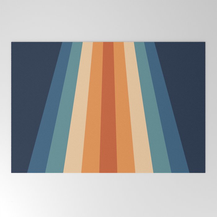 70's Retro Stripes Welcome Mat