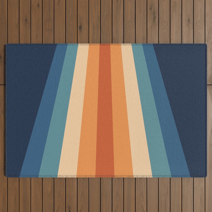 70's Retro Stripes Outdoor Rug