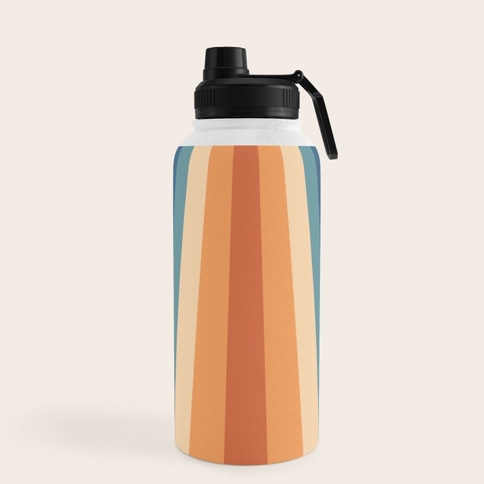 70's Retro Stripes Water Bottle