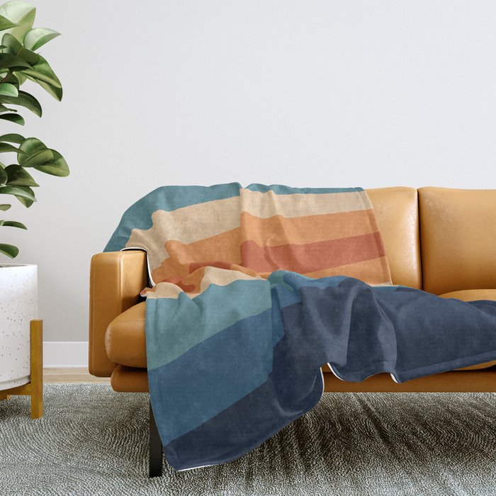 70's Retro Stripes Throw Blanket