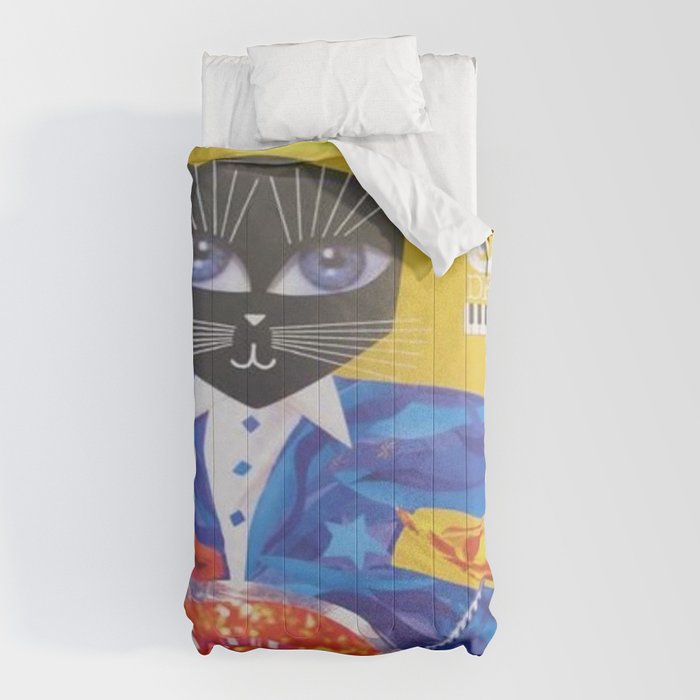 1994 Montreal Jazz Festival Cool Cat Poster No. 3 Gig Advertisement Comforter