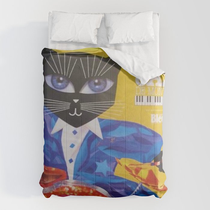 1994 Montreal Jazz Festival Cool Cat Poster No. 3 Gig Advertisement Comforter